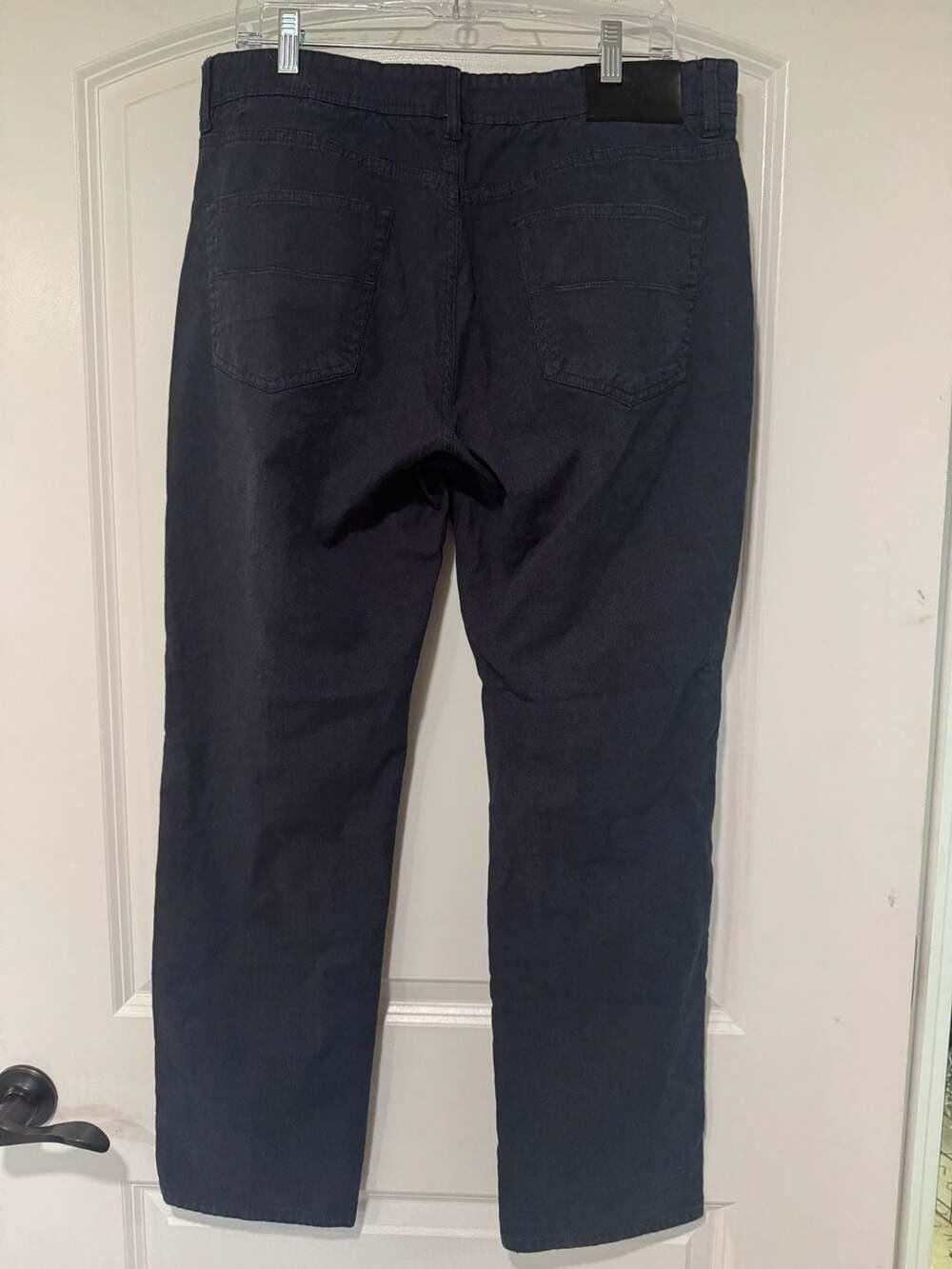 Navy Textured Pants Straight Leg Dark Academia Old Money Preppy Men’s 36x32